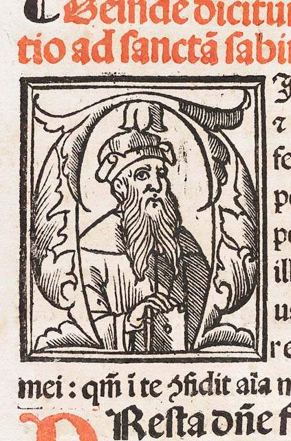 lettera iniziale figurata: M
