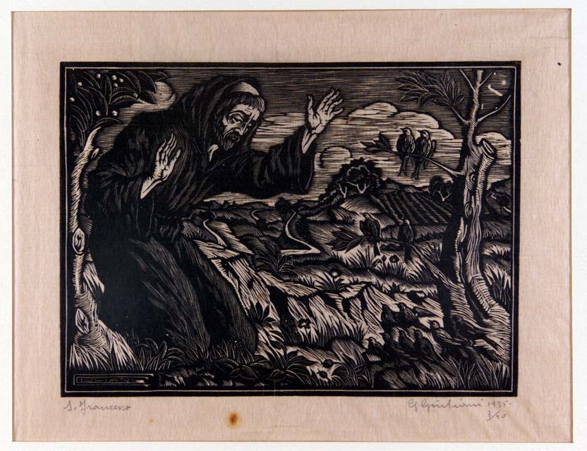 san Francesco d'Assisi predica agli uccelli