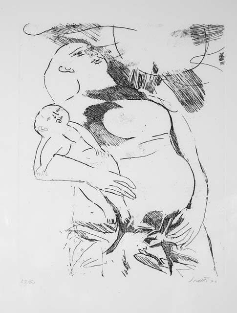 figura femminile con bambino