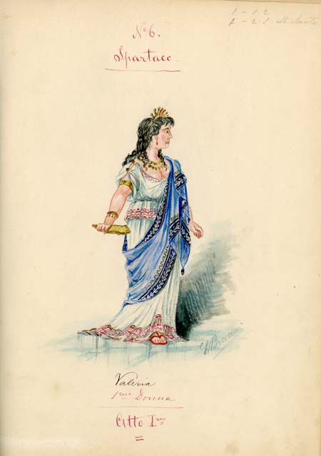 costume per Spartaco: Valeria Messala