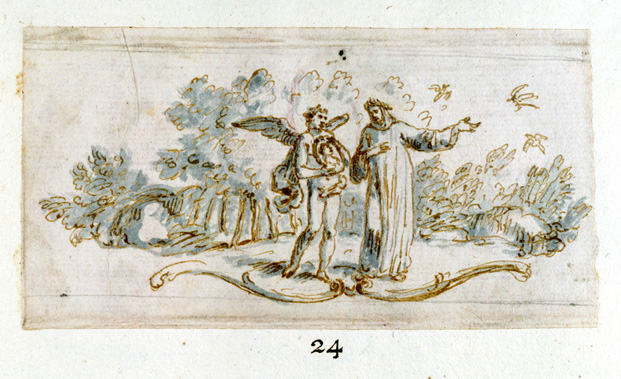 Amore mostra a Petrarca il ritratto Laura
