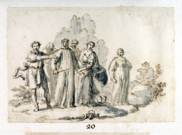 Petrarca trattenuto da Riso, Pianto, Timore e Speranza