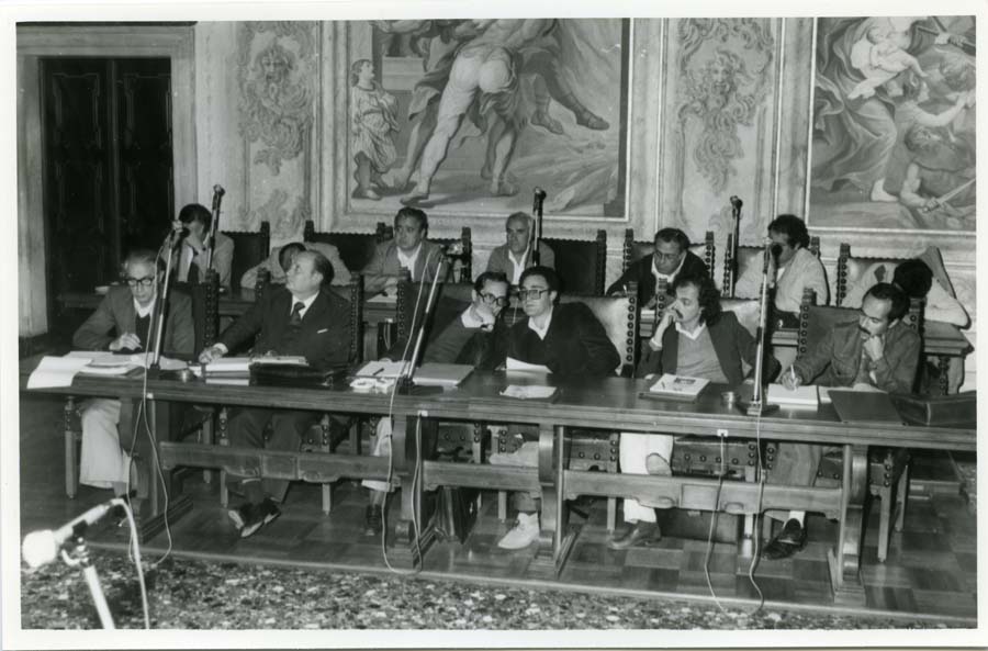Incontro del Presidente Comelli con i Sindacati sulla ricostruzione dopo il terremoto del Friuli del 1976