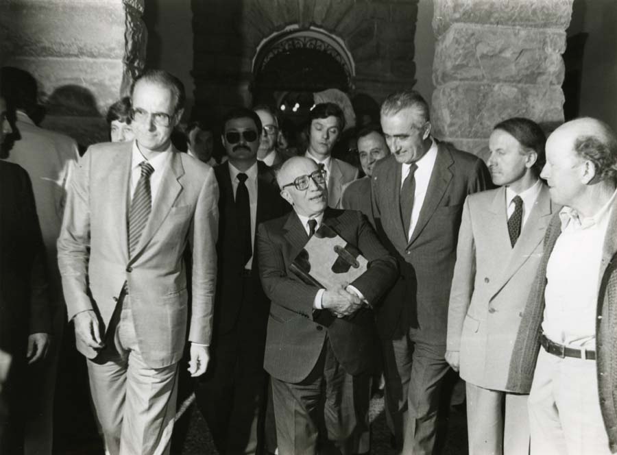 Visita di Amintore Fanfani in occasione del 7° anniversario del terremoto in Friuli