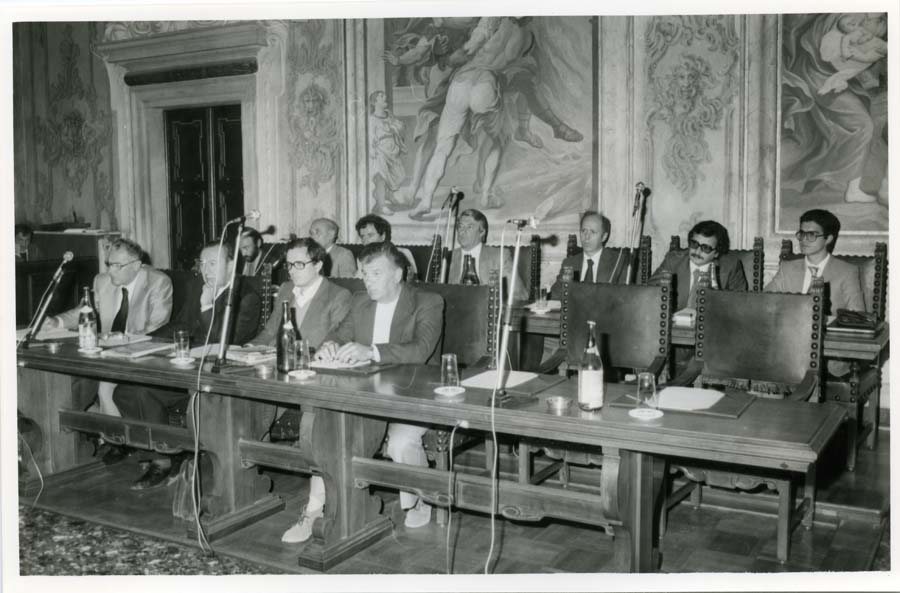 Incontro del Presidente Comelli con i Sindacati sulla ricostruzione dopo il terremoto del Friuli del 1976