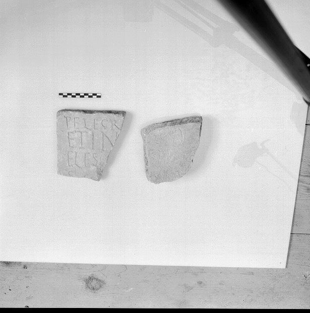 lastra/ con iscrizione, frammento/ serie