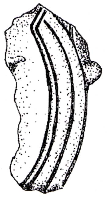 lucerna/ a volute, frammento