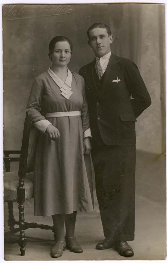 Ritratto di Gino Burba con la moglie