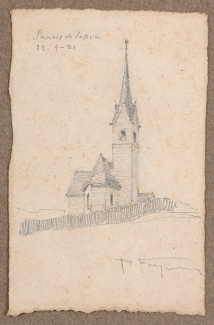 veduta di Sauris di Sopra: chiesa di san Lorenzo