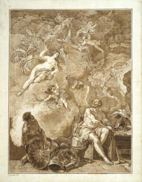 Venere chiede a Vulcano di forgiare un'armatura per Enea