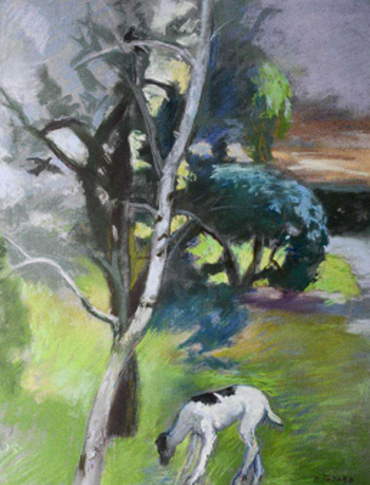 paesaggio con animali: cane