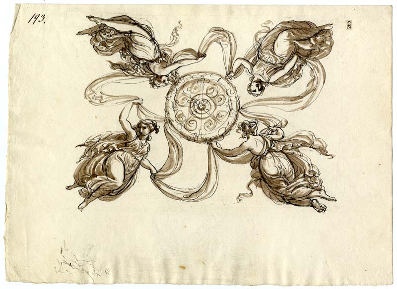 figure femminili con tondo decorativo