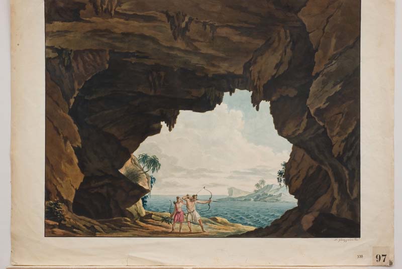 paesaggio marino con figure