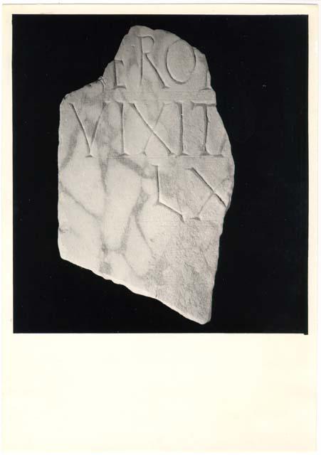 Frammento d'iscrizione in lingua latina di età cristiana