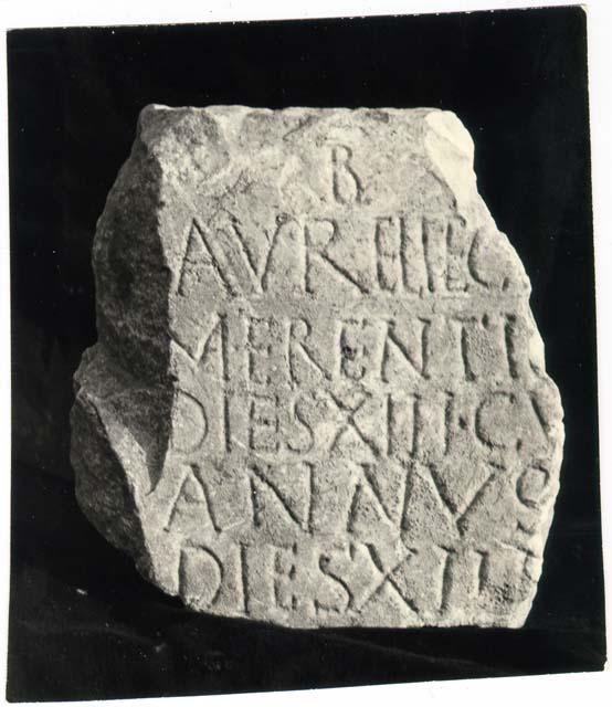 Frammento d'iscrizione in lingua latina di età cristiana